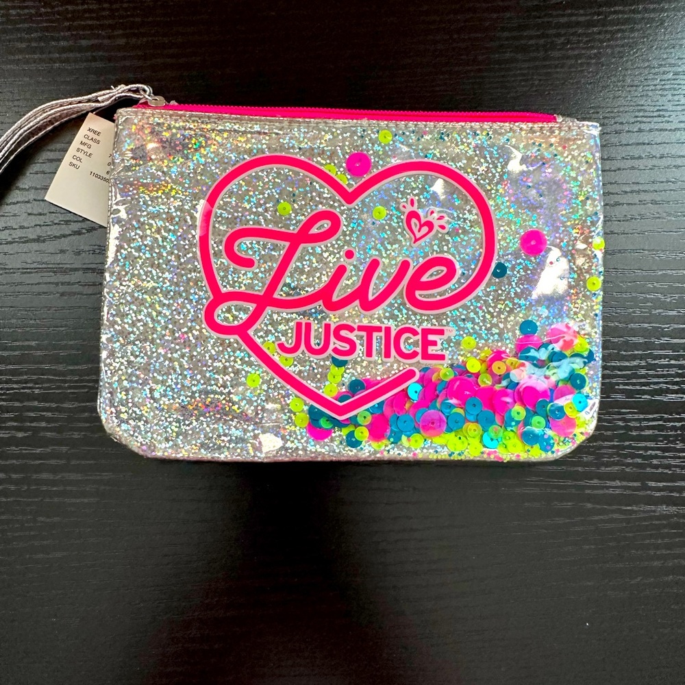 Justice Girls Silver Glittery Wrislet NWT